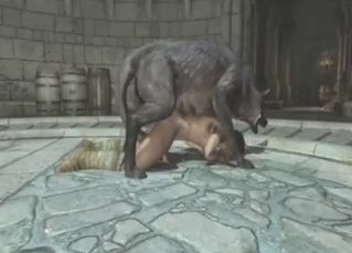Slutty lady gets some from the wolves here