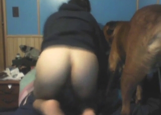 Zoo XXX shows a guy moaning under a brown dog